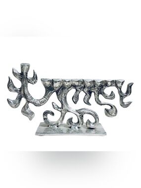 MENORAH by Don Drumm FLAMES MENORAH In polished aluminum - celebrate Chanukah